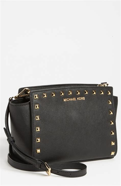 michael kors selma crossbody black|Selma Medium Saffiano Leather Crossbody Bag .